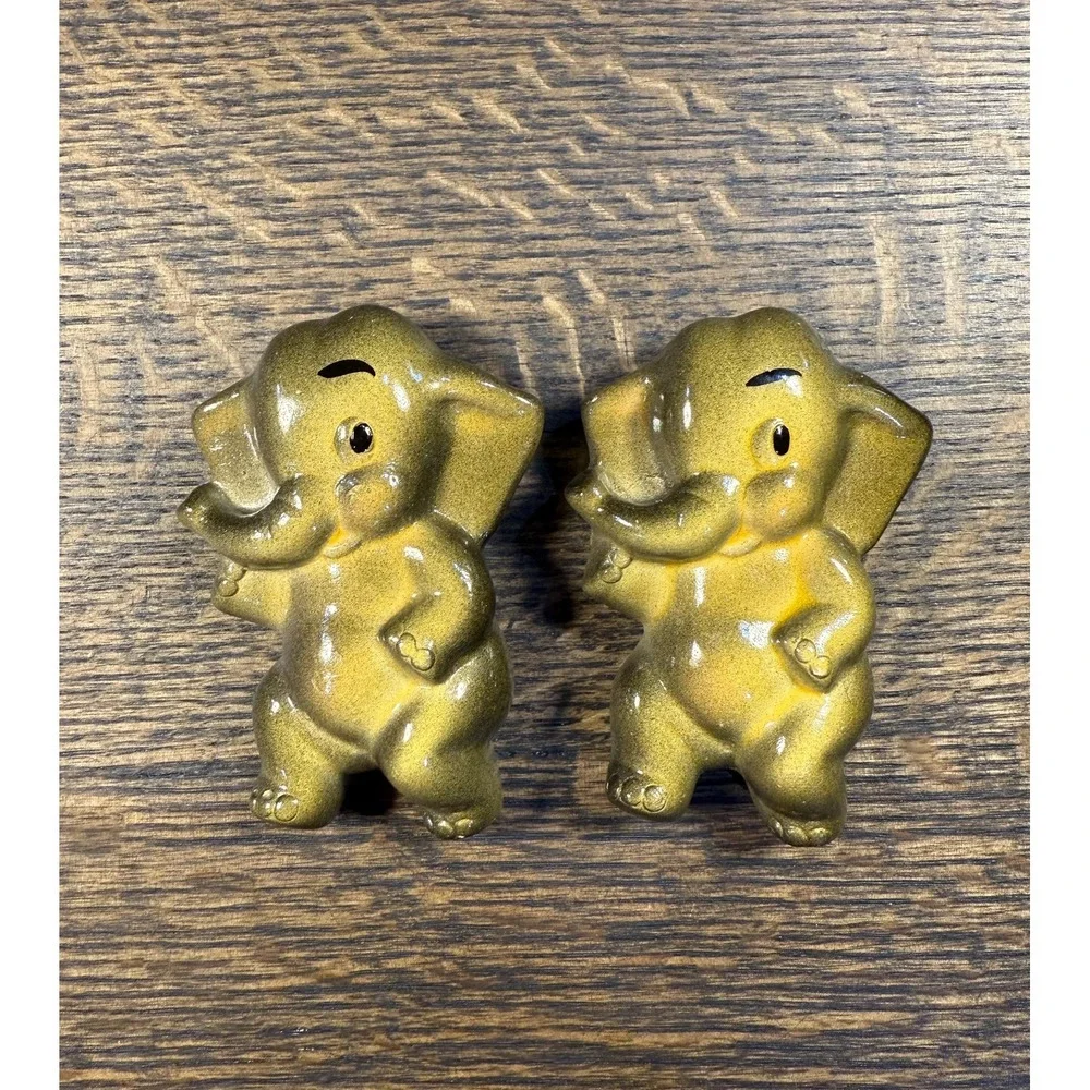 Vintage Chalkware Elephant‎ Wall Decor Set: Mid-Century Nursery Art